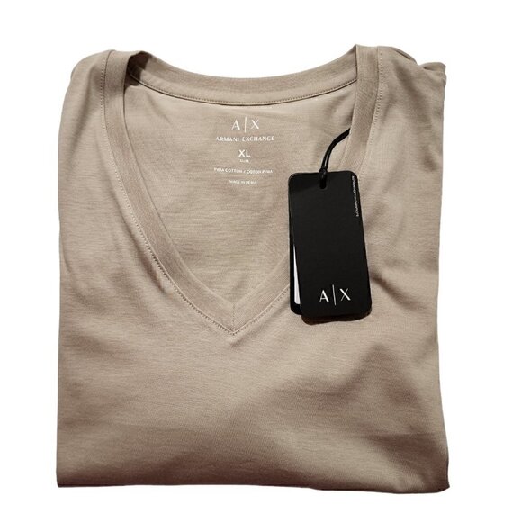 Armani Exchange Men's Slim T-shirt V-neck Pima Cotton Tee A|X Logo - Picture 5 of 6